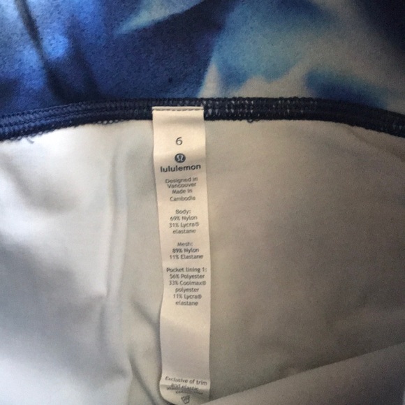 Lululemon blue cropped leggings mesh insert size 6 - Picture 3 of 6